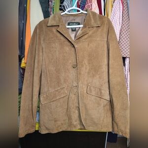 Tan Suede Leather Jacket Western Style Women's Sz M